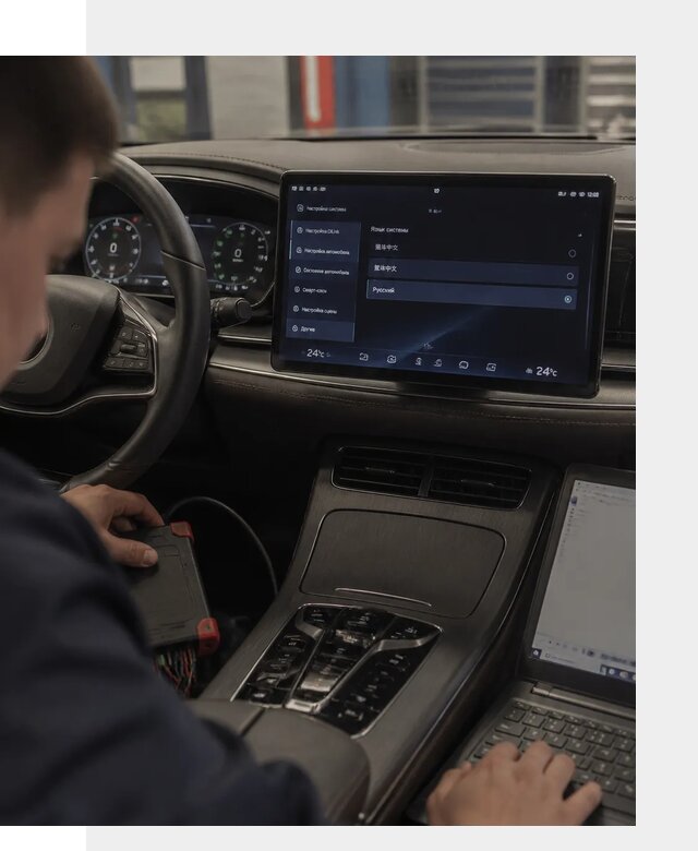 Русификация автомобиля BYD HAN для эксплуатации в Дмитрах
